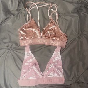 PINK Victoria’s Secret Velvet Strappy Bralettes